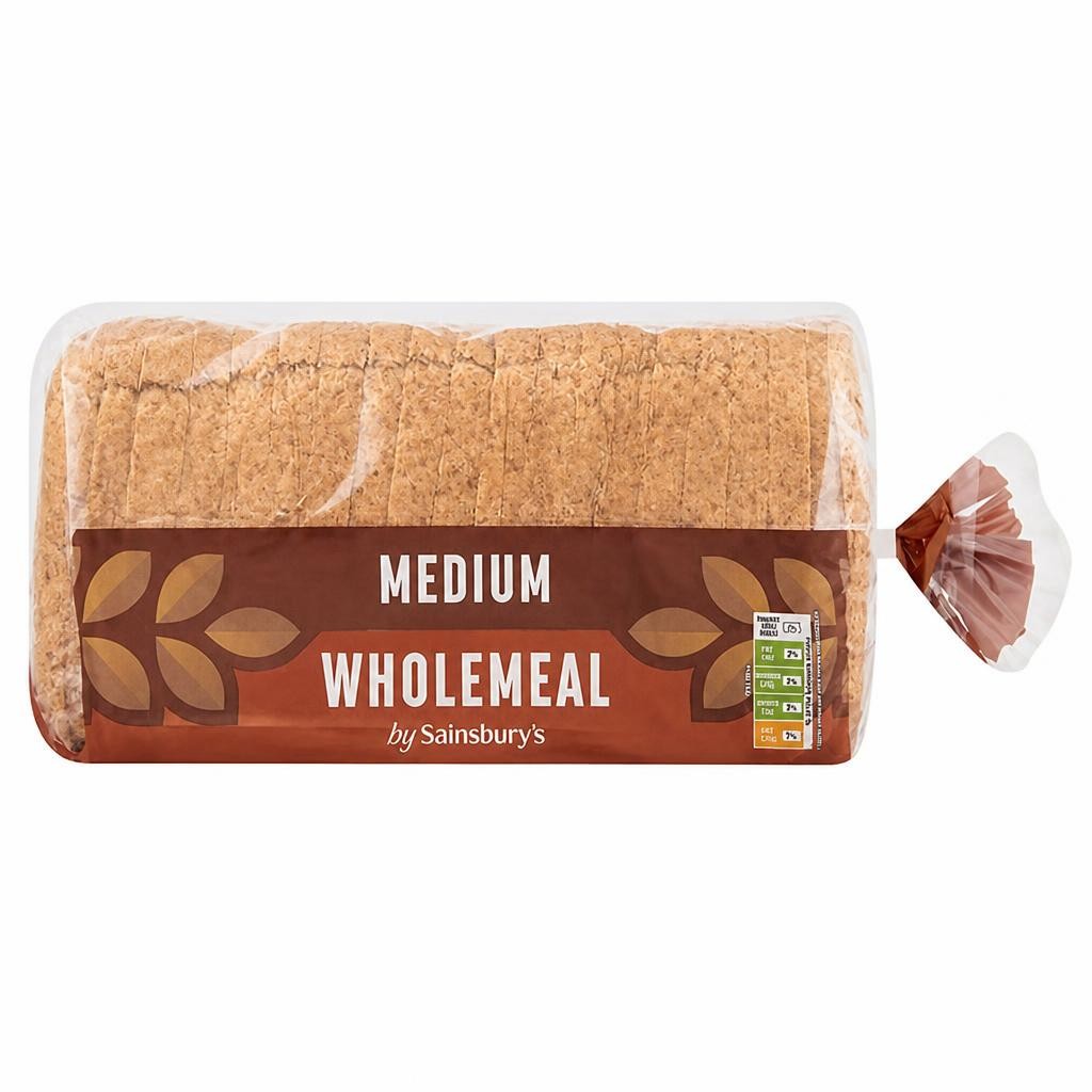 Sainsbury's Medium Sliced Wholemeal Bread 800g