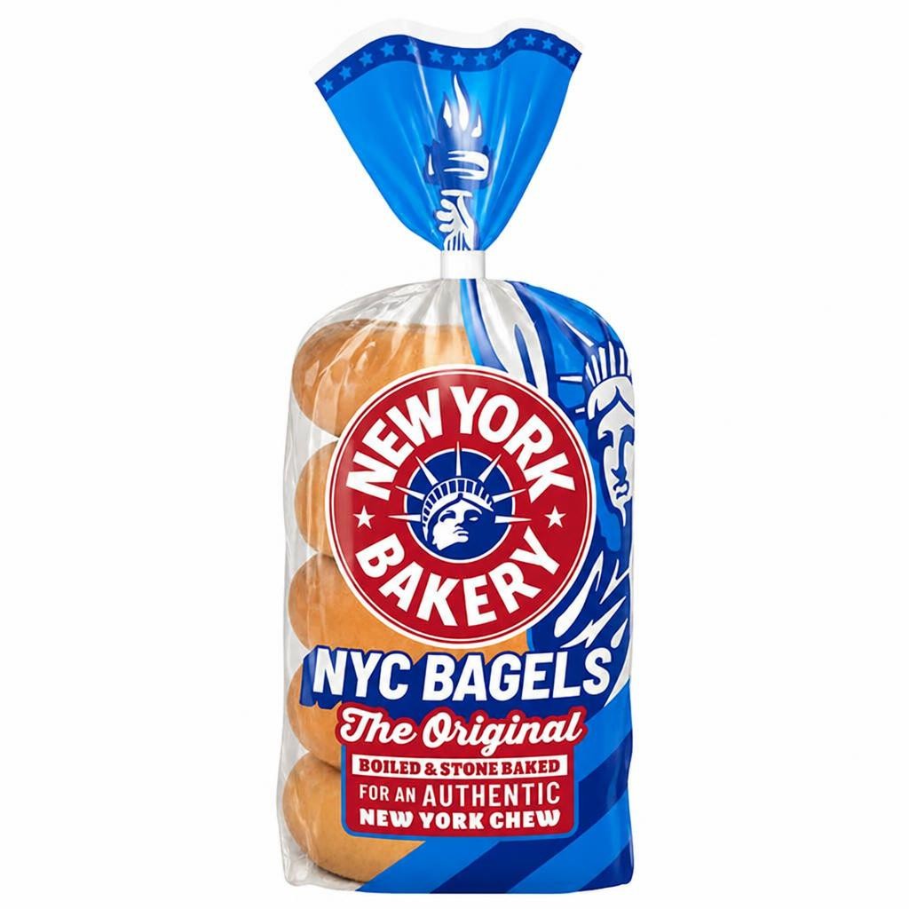 New York Bakery Co. Bagels, Plain x5