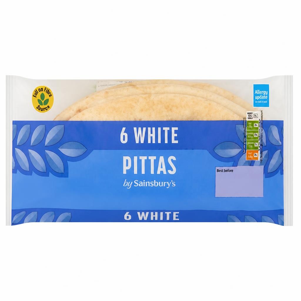 Sainsbury's White Pittas x6