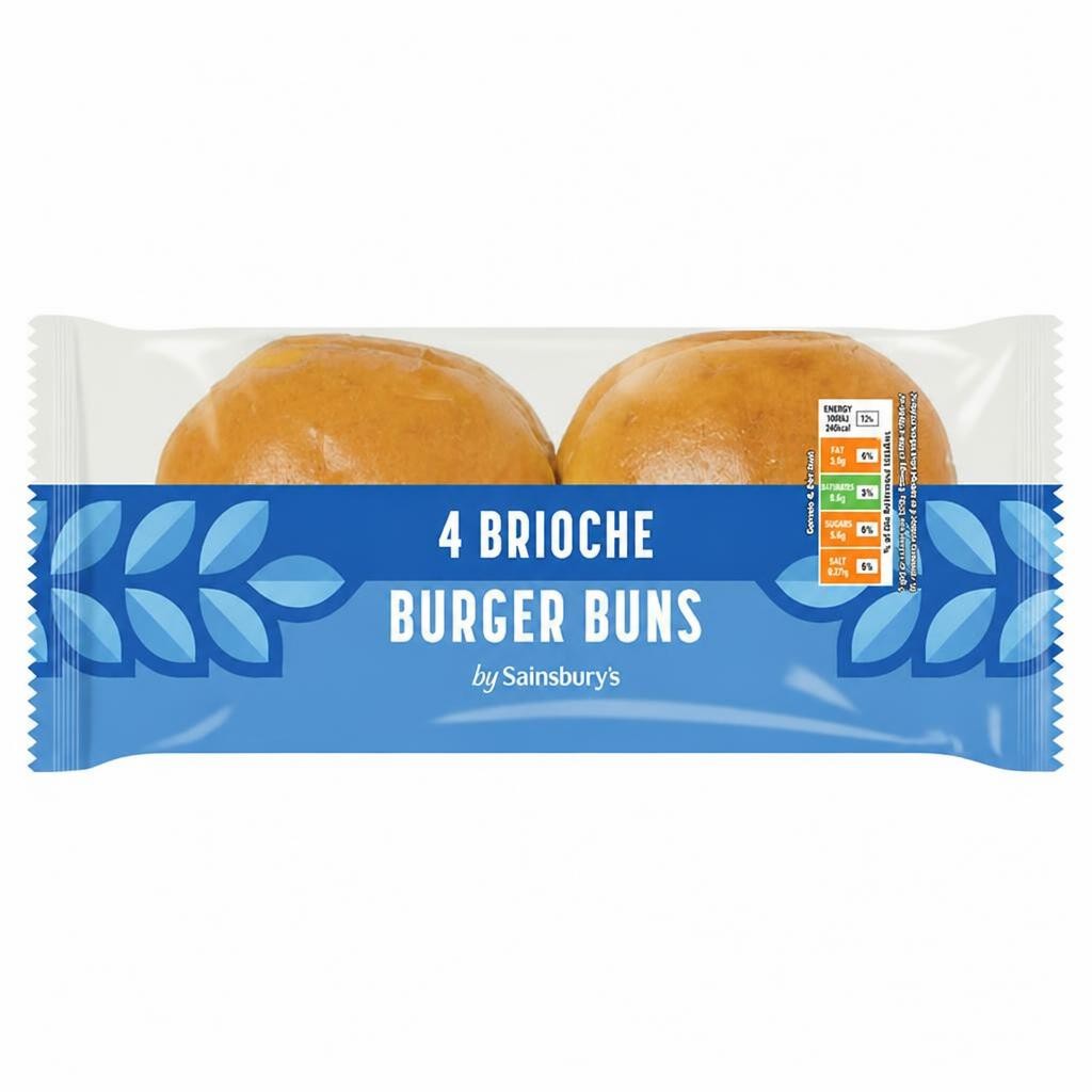 Sainsbury's Brioche Burger Buns Rolls x4