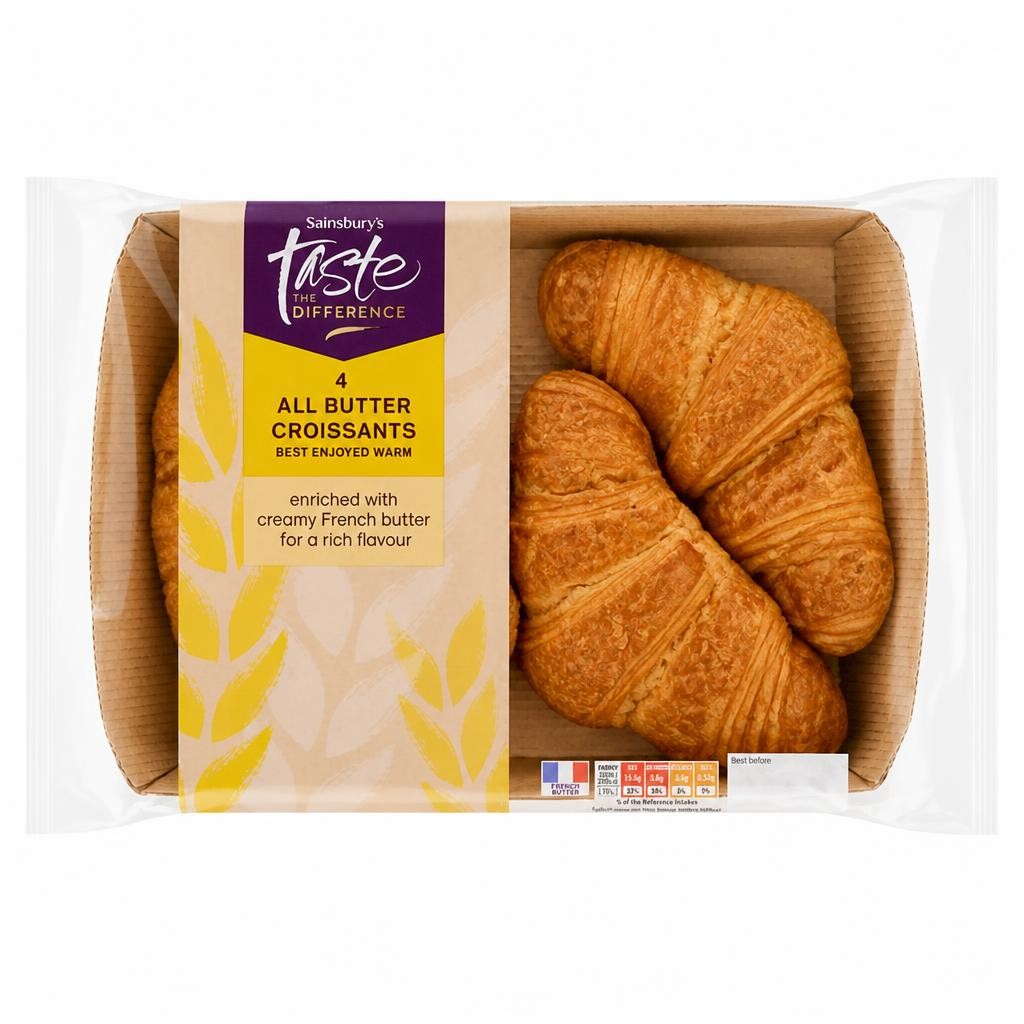 Sainsbury's Butter Croissants, Taste the Difference x4