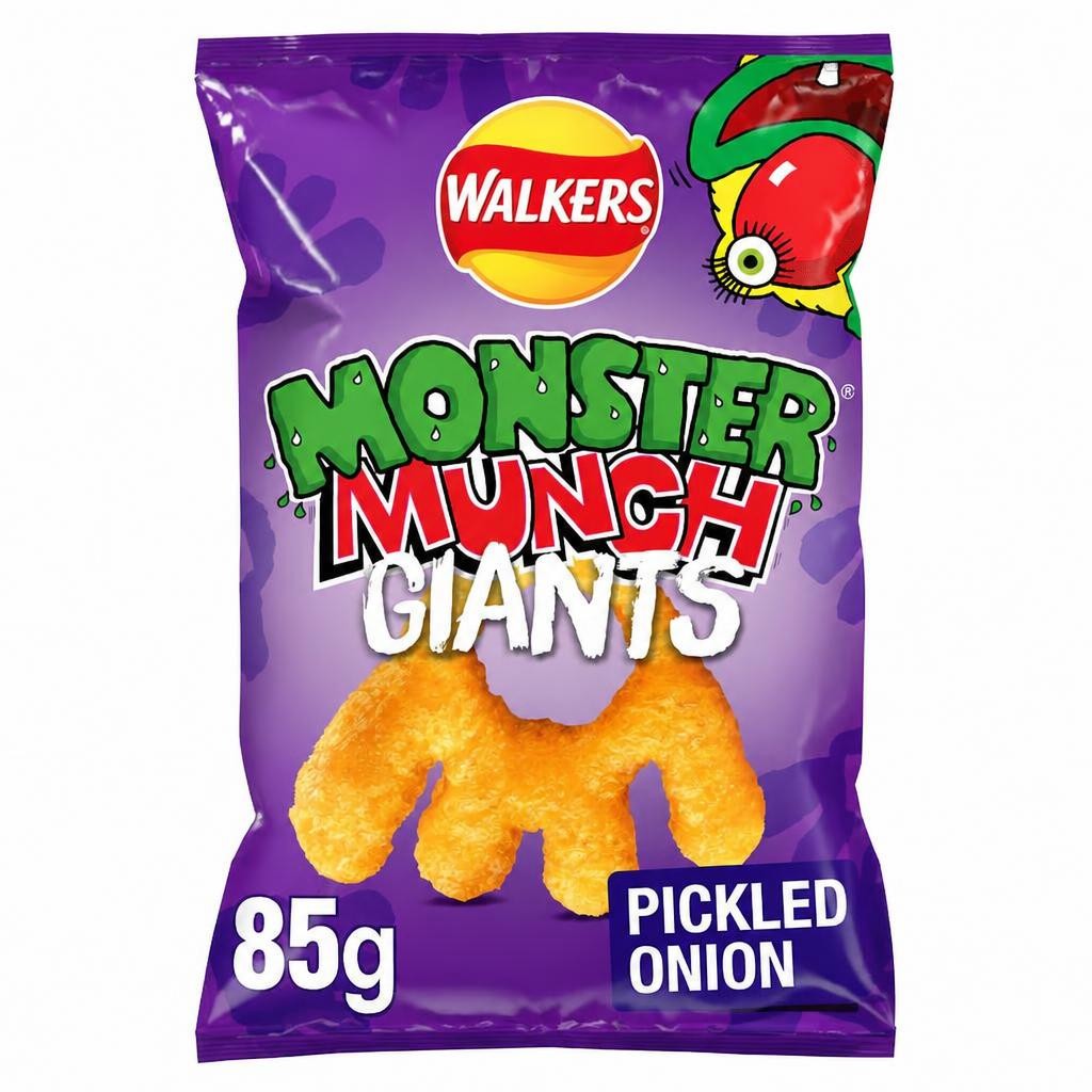 Walkers Monster Munch Giants Pickled Onion Sharing Bag Crisps 85g