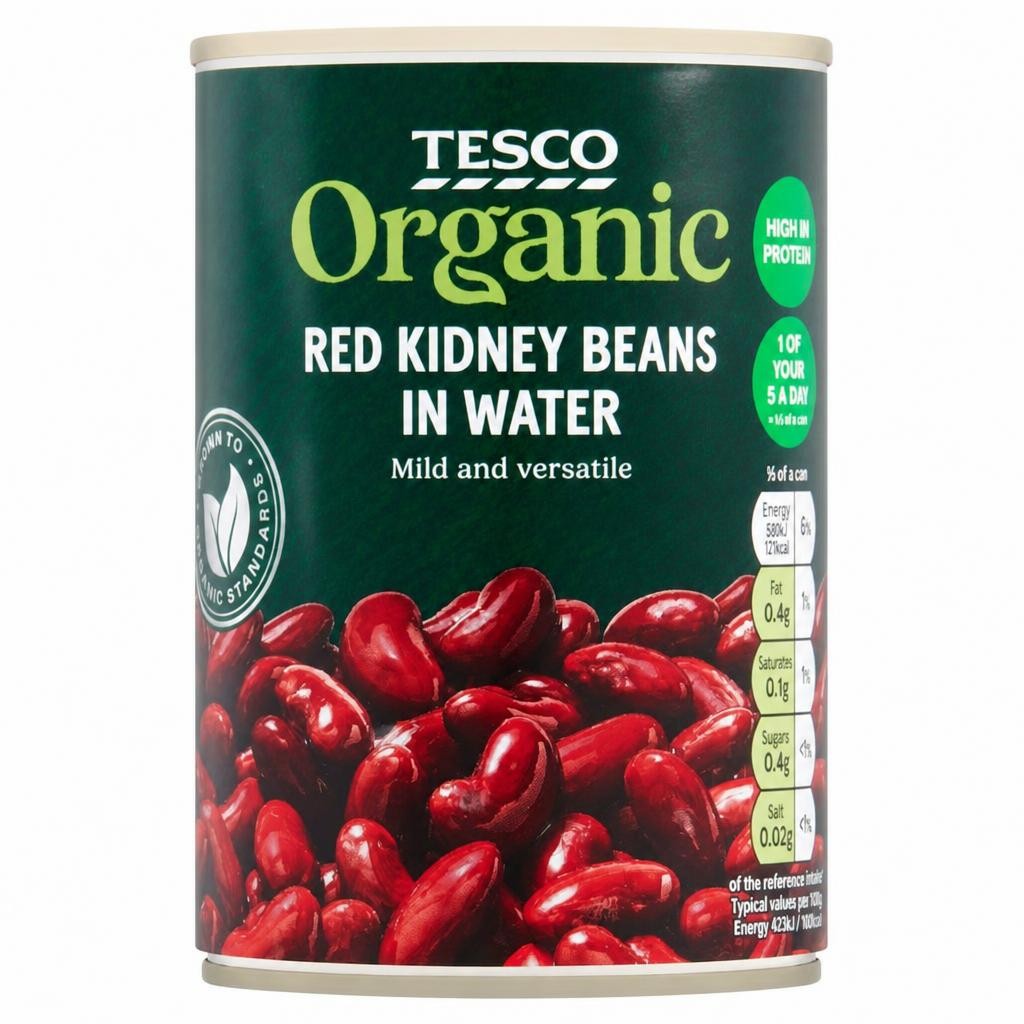 Tesco Organic Red Kidney Beans In Water 400G