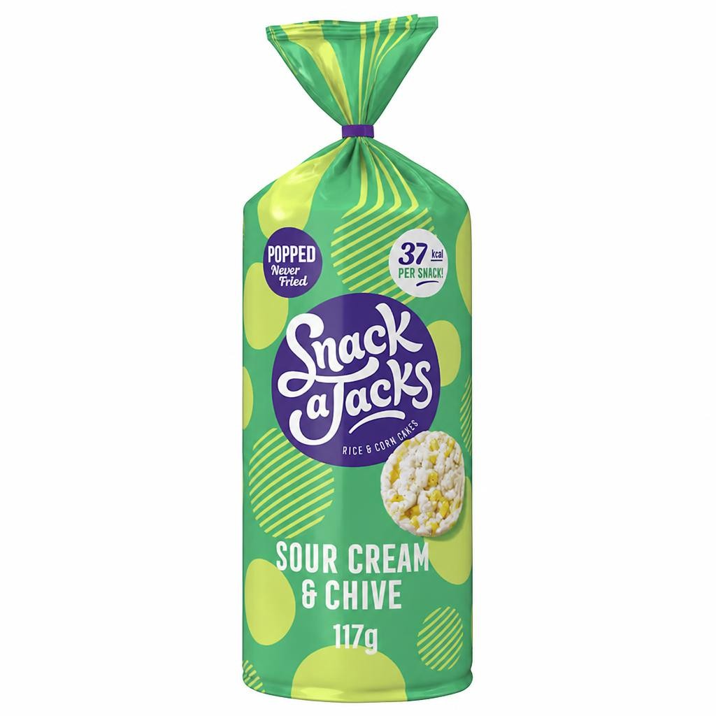 Snack a Jacks Sour Cream & Chive Jumbo Rice Cakes 117g