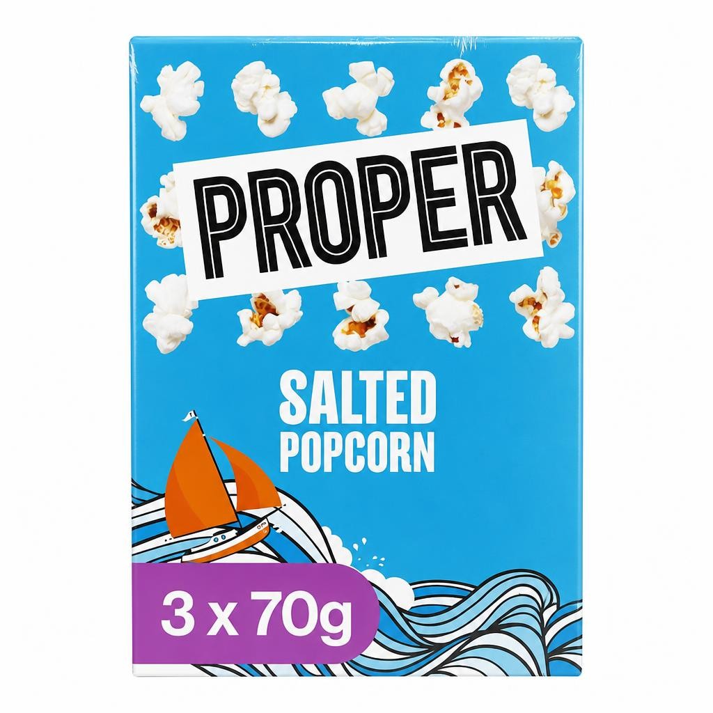 Propercorn Salted Microwave Popcorn 3X70g
