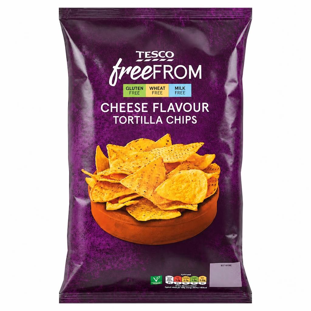 Tesco Free From Nacho Cheese Tortilla Chips 200g