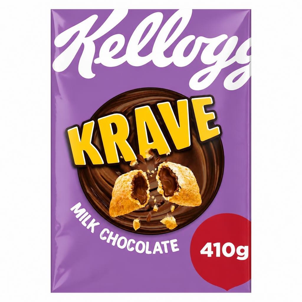 Kellogg's Krave Milk Chocolate Breakfast Cereal 410g