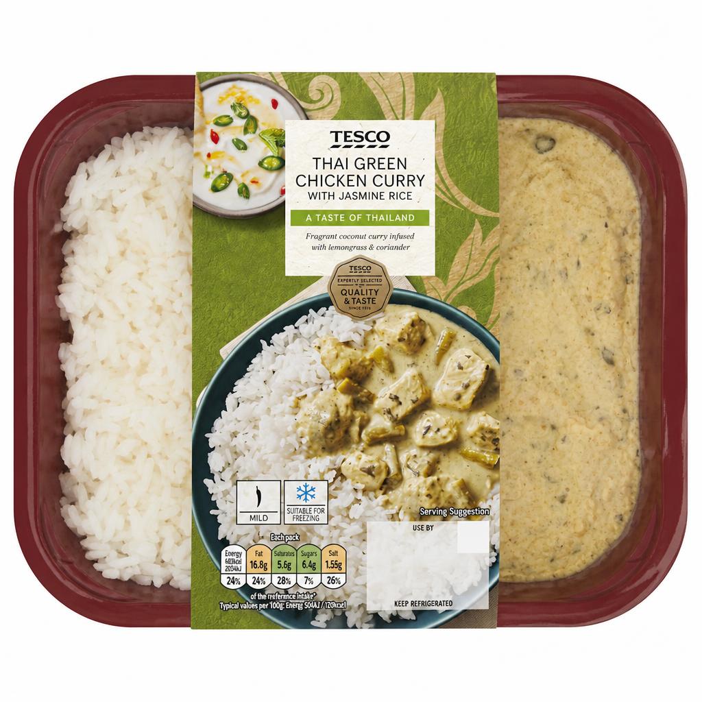 Tesco Thai Green Chicken Curry & Jasmine Rice 400G