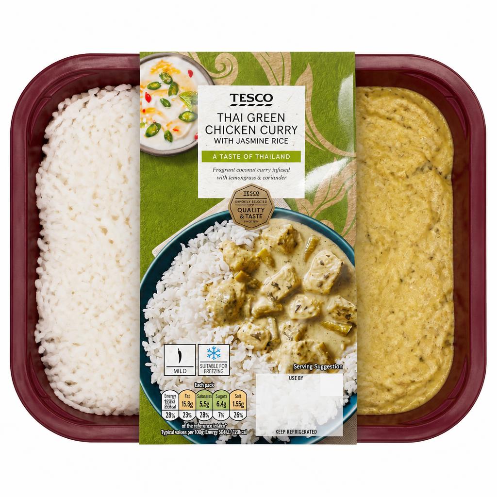 Tesco Thai Green Chicken Curry & Jasmine Rice 400G