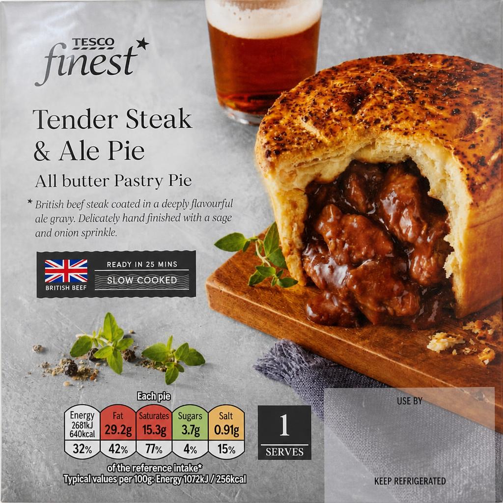 Tesco Finest Steak & Ale Pie 250G