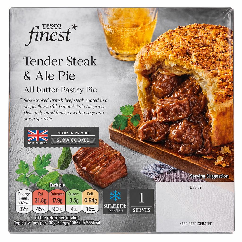 Tesco Finest Steak & Ale Pie 250G