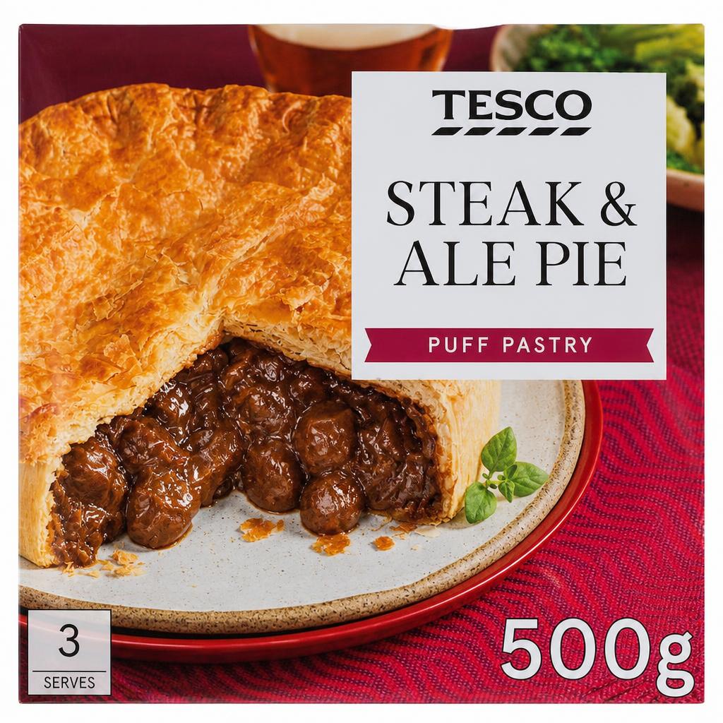Tesco Steak & Ale Puff Pastry Pie 500G