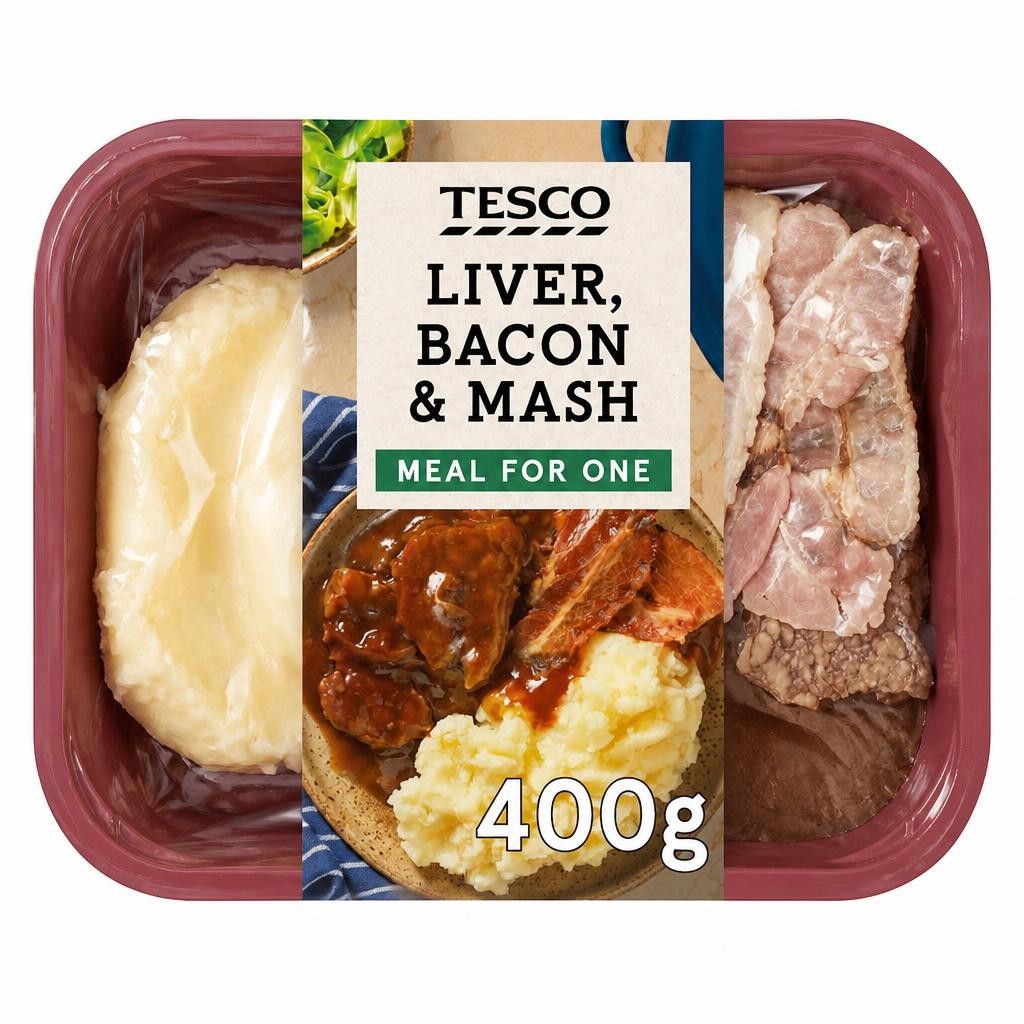 Tesco Liver, Bacon & Mash 400G