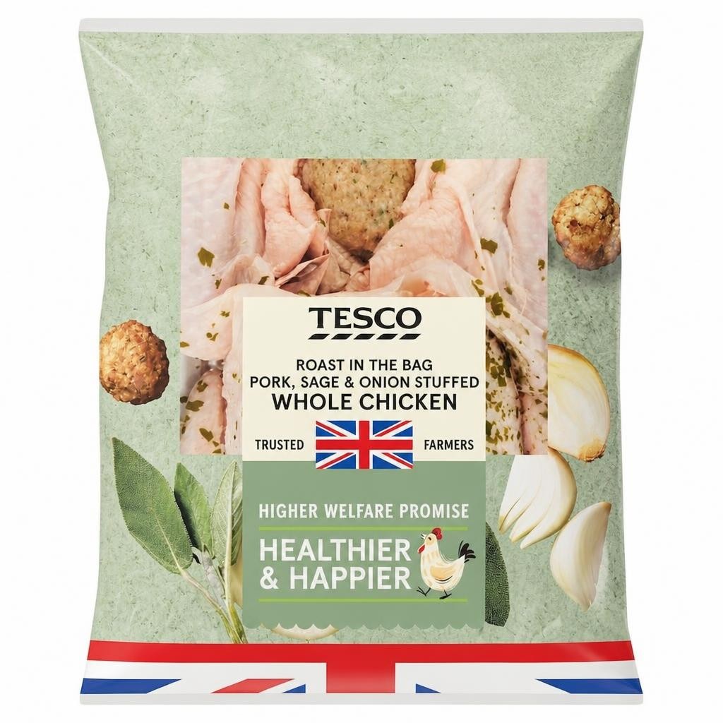 Tesco Roast In The Bag Pork, Sage & Onion Stuffed Whole Chicken 1.5kg