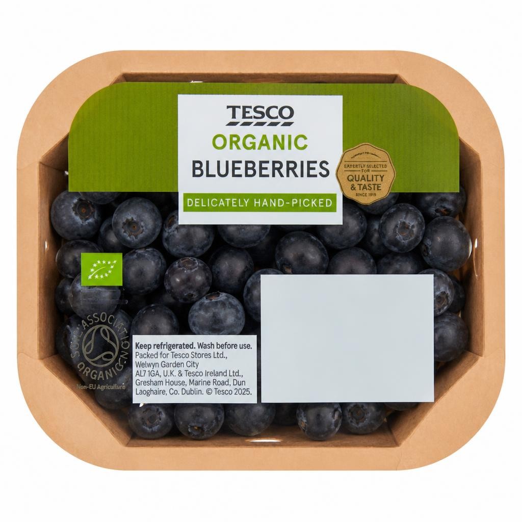Tesco Organic Blueberries 150G