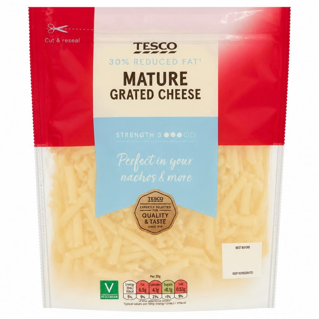 Tesco 30% Reduced Fat Grated Mature Cheese 250g