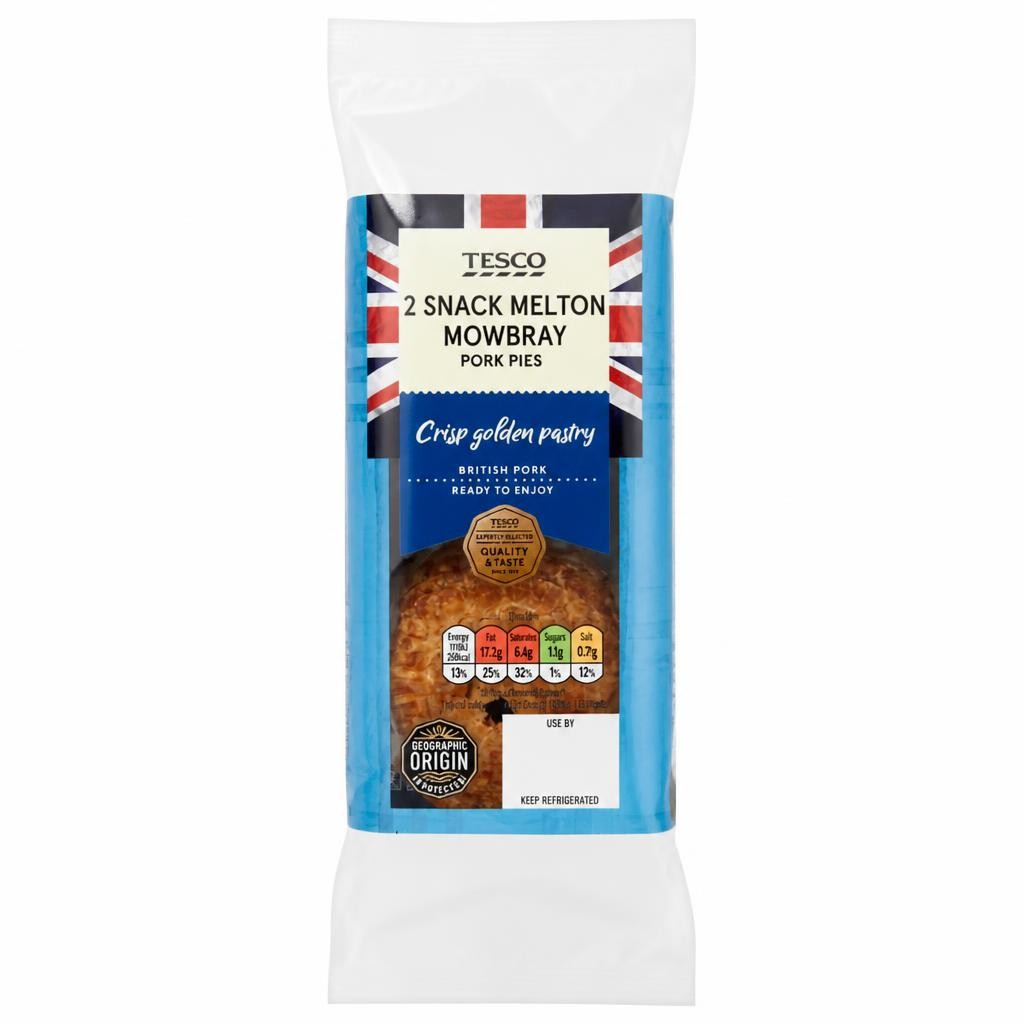Tesco 2 Snack Melton Mowbray Pork Pies 150G
