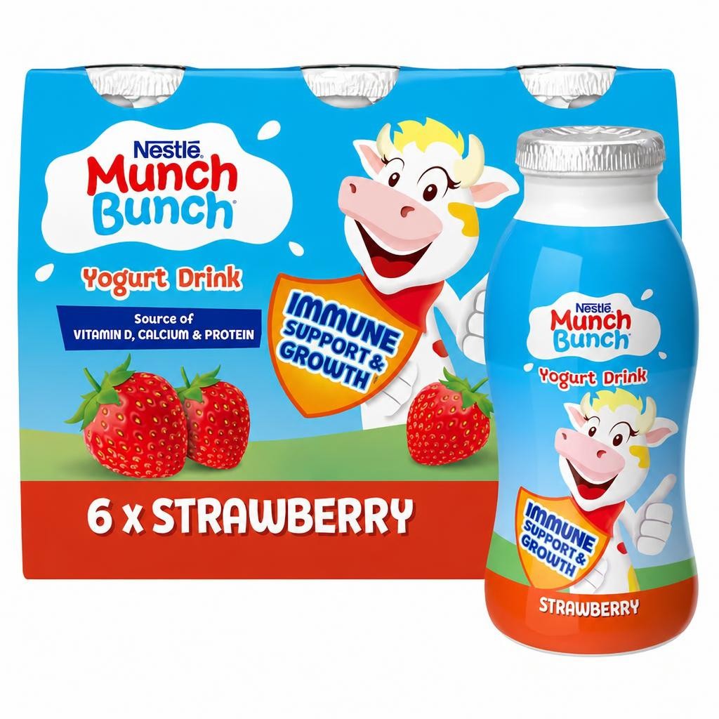Munch Bunch Strawberry Lunchbox Kids Yoghurt Drink 6x90g
