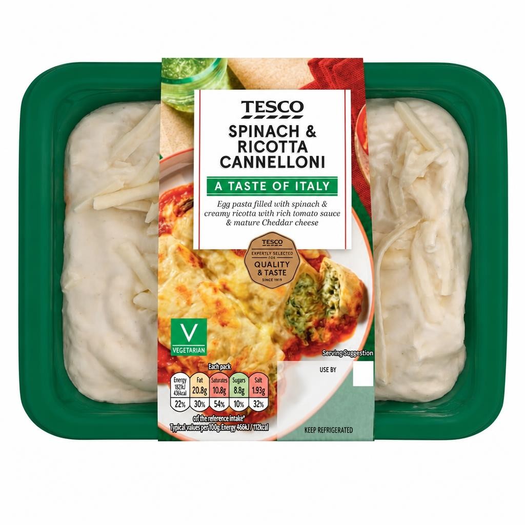 Tesco Spinach & Ricotta Cannelloni 400G
