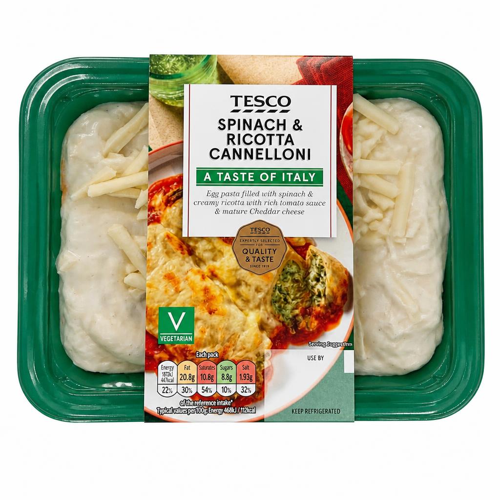 Tesco Spinach & Ricotta Cannelloni 400G