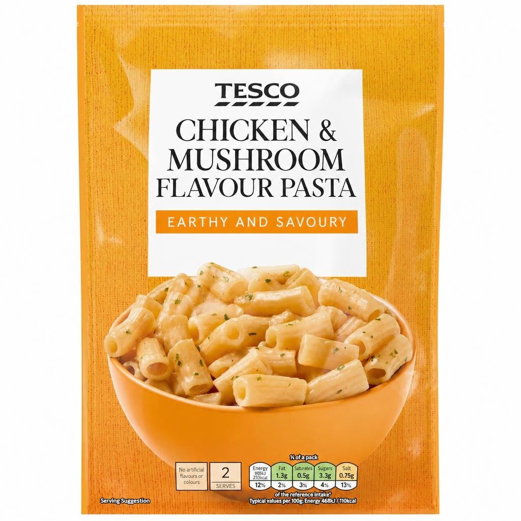 Tesco Chicken & Mushroom Flavour Pasta 120g