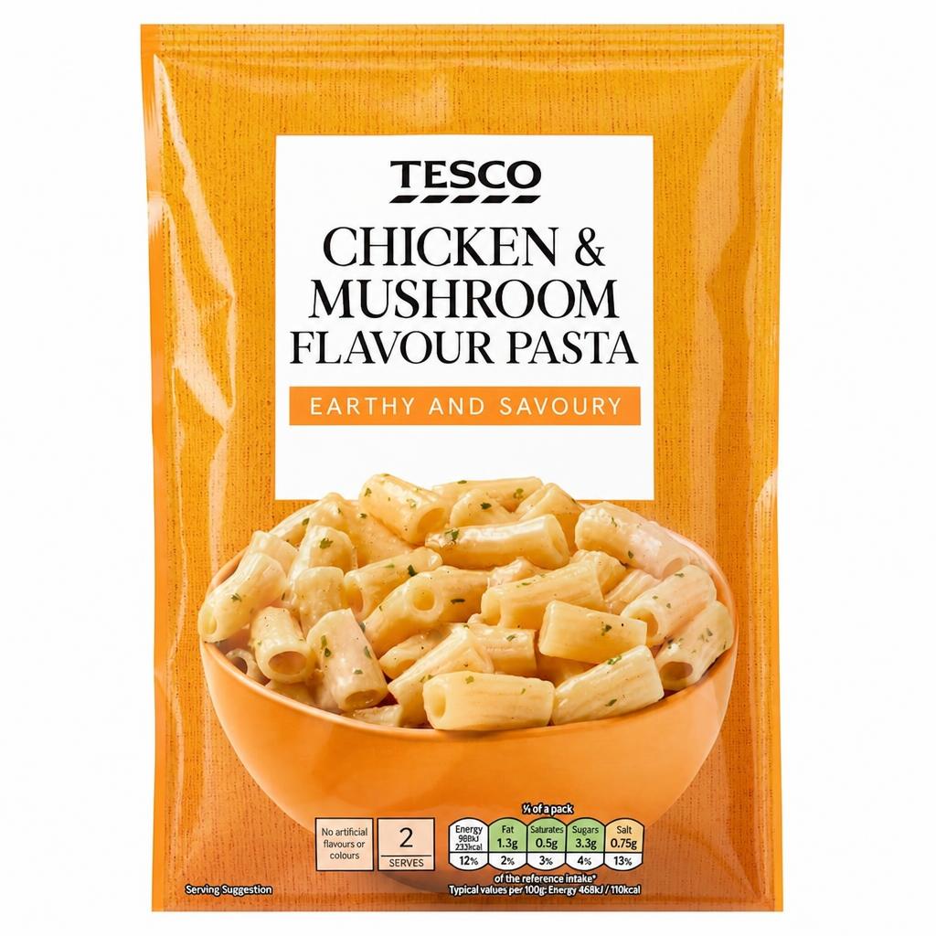 Tesco Chicken & Mushroom Flavour Pasta 120g