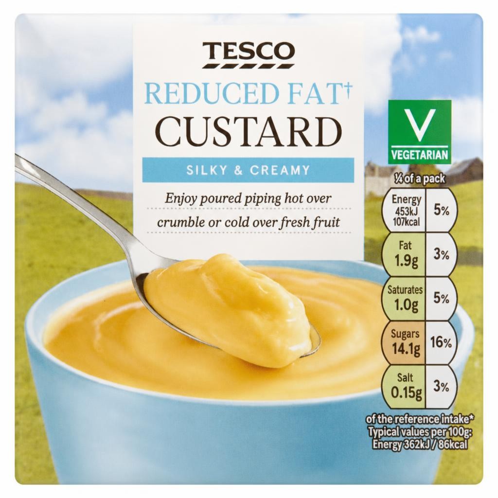 Tesco Reduced Fat Custard 500G