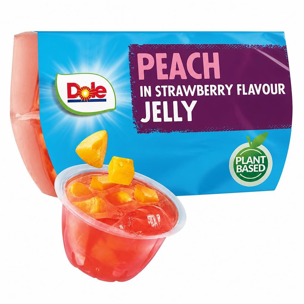 Dole Peaches In Strawberry Jelly 4X123g