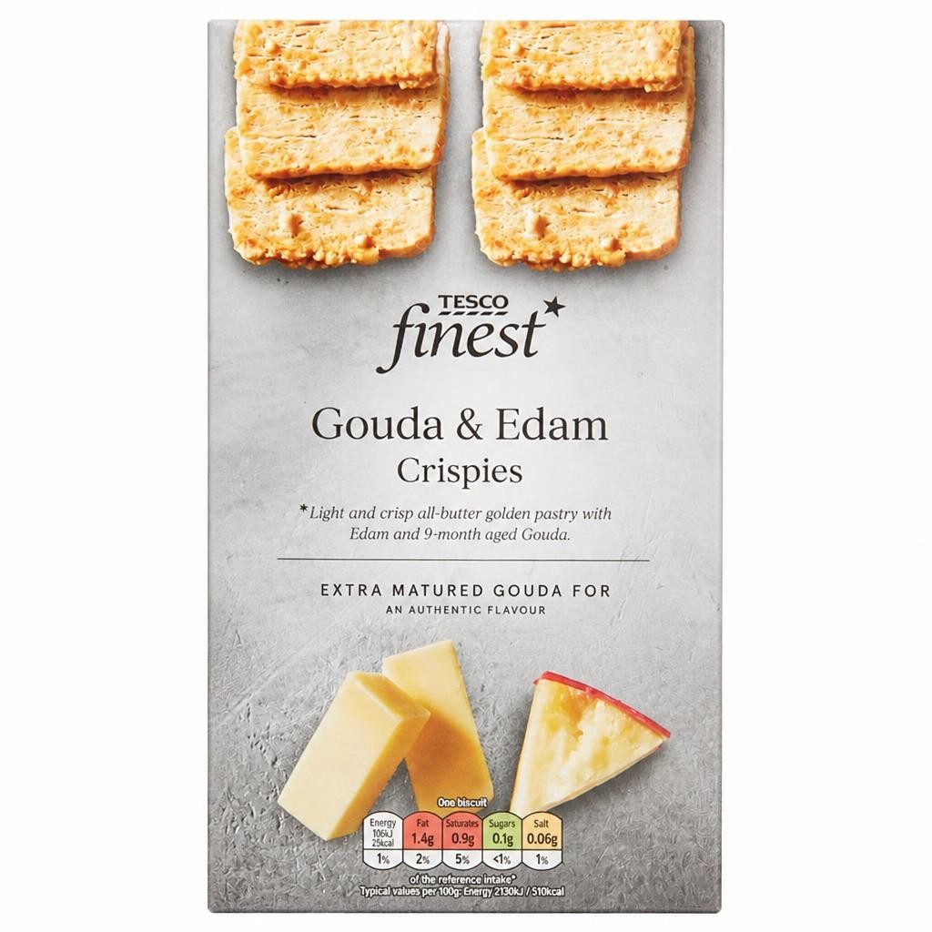 Tesco Finest Gouda & Edam Crispies 90G