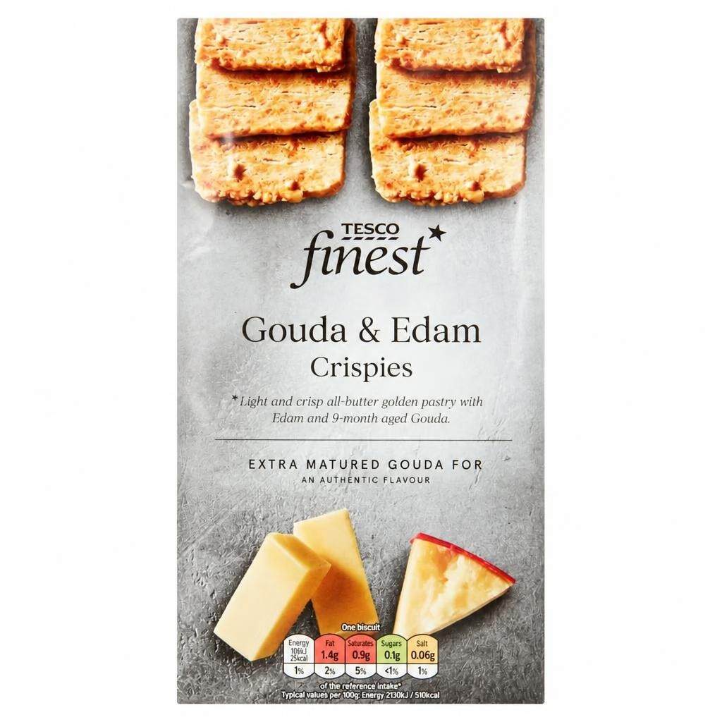 Tesco Finest Gouda & Edam Crispies 90G