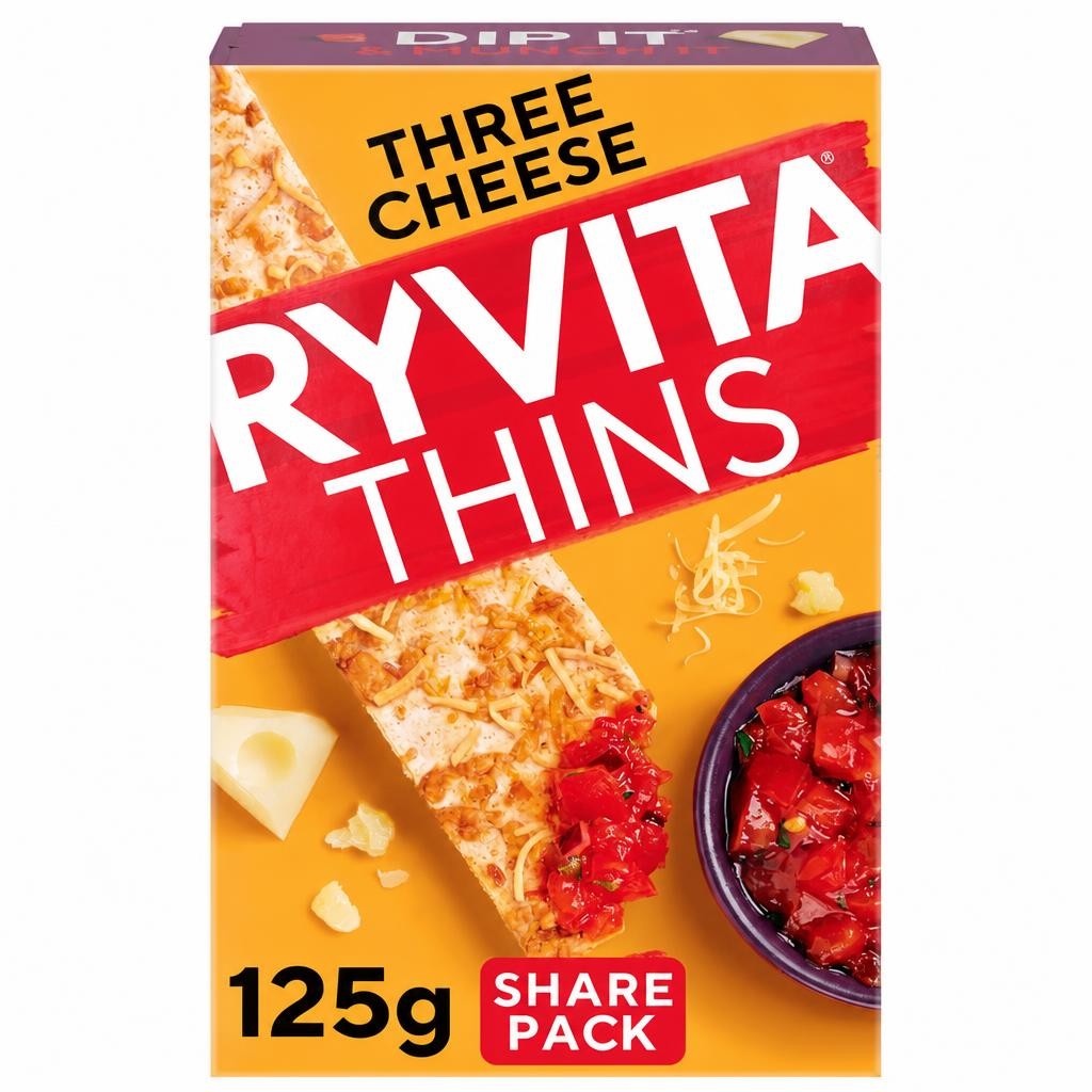 Ryvita 3 Cheese Thins 125G