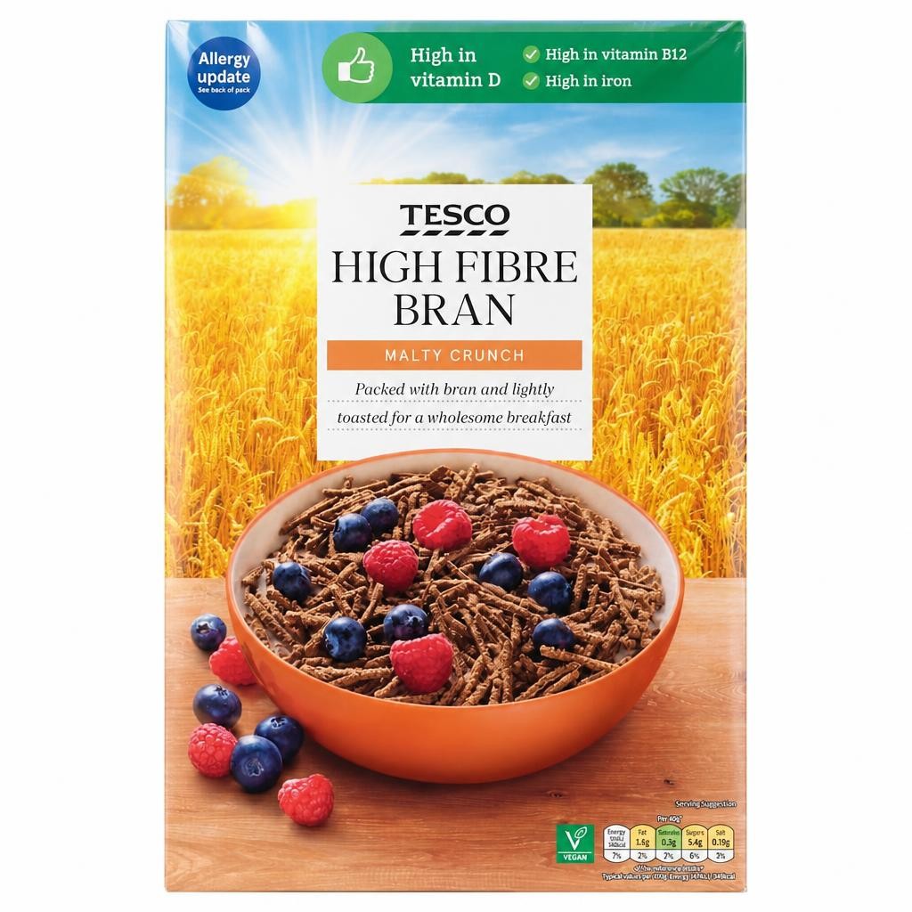 Tesco High Fibre Bran Cereal 750G