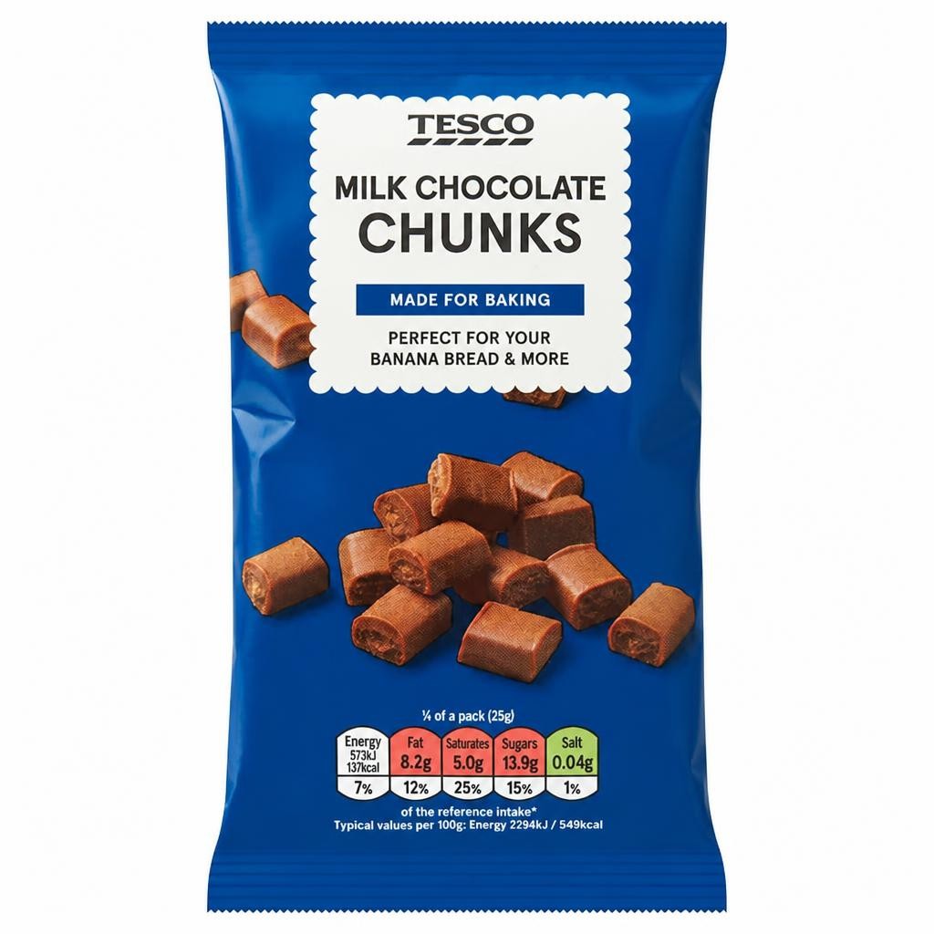 Tesco Milk Chocolate Chunks 100G