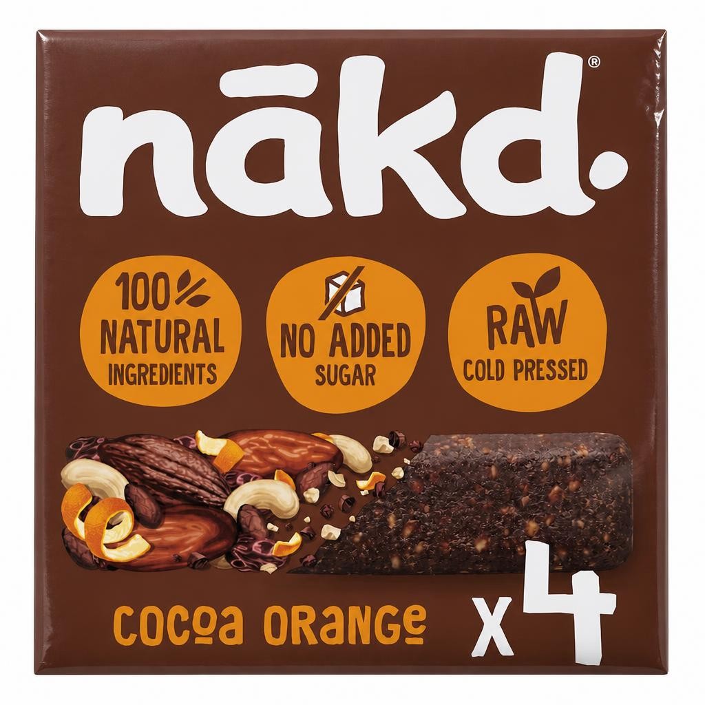 Nakd Cocoa Orange Fruit & Nut Bars 4 Pack 140g