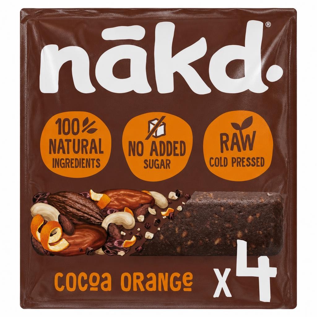Nakd Cocoa Orange Fruit & Nut Bars 4 Pack 140g