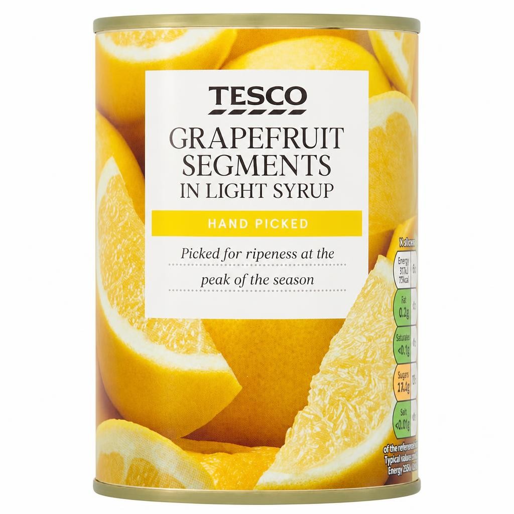 Tesco Grapefruit Segments In Light Syrup 411G