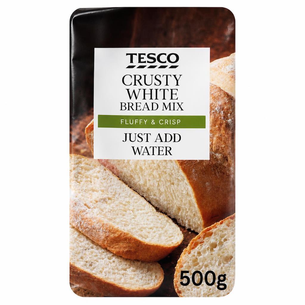 Tesco Crusty White Farmhouse Bread Mix 500G