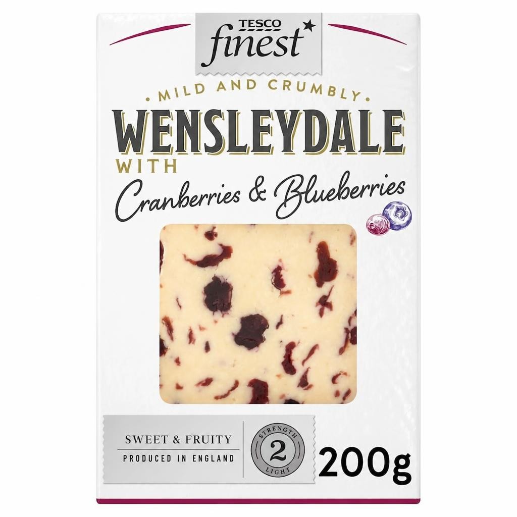 Tesco Finest Wensleydale Cheese Cranberries & Blueberry 200G