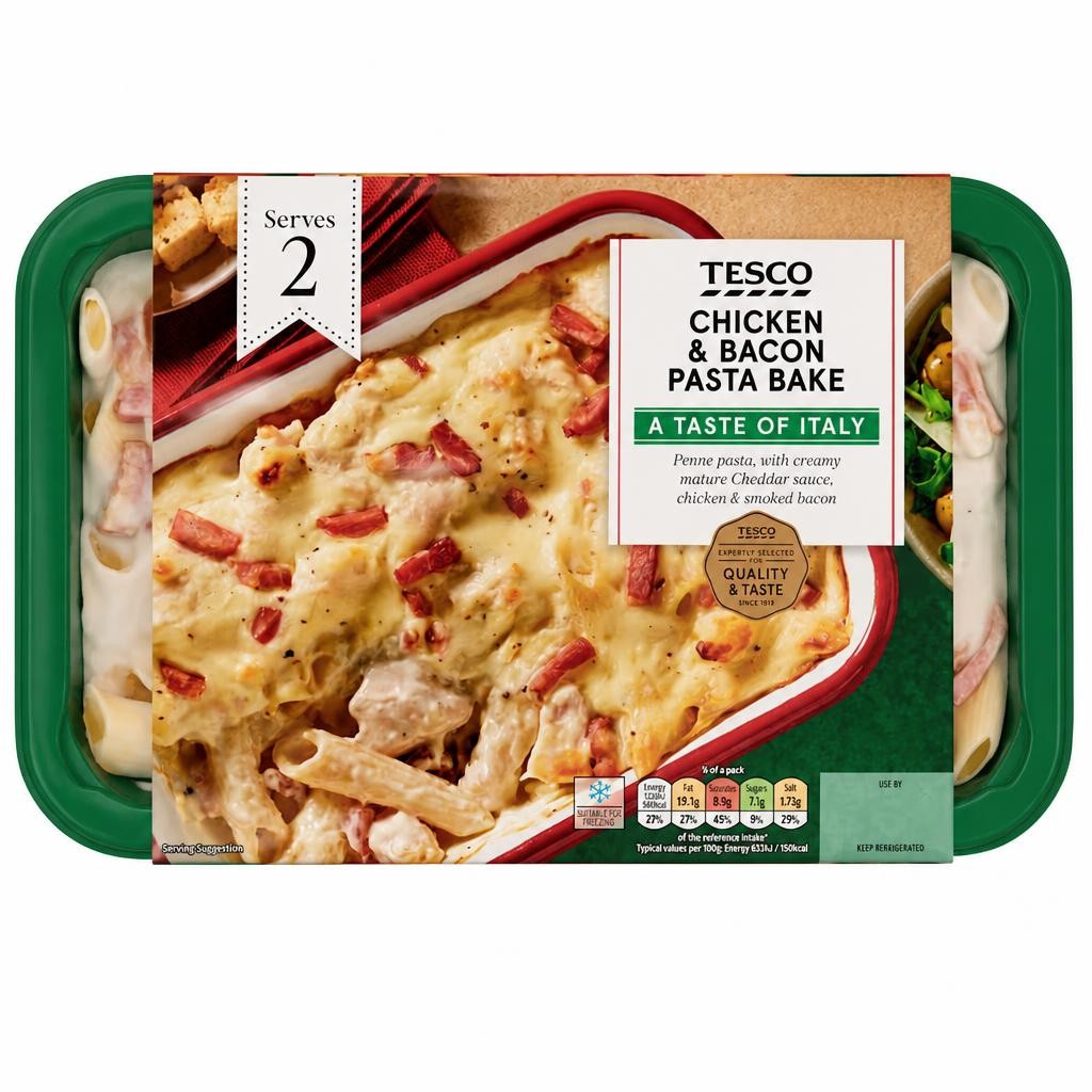 Tesco Chicken & Bacon Pasta Bake 750G