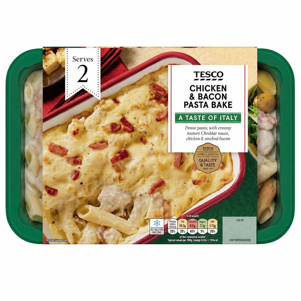 Tesco Chicken & Bacon Pasta Bake 750G