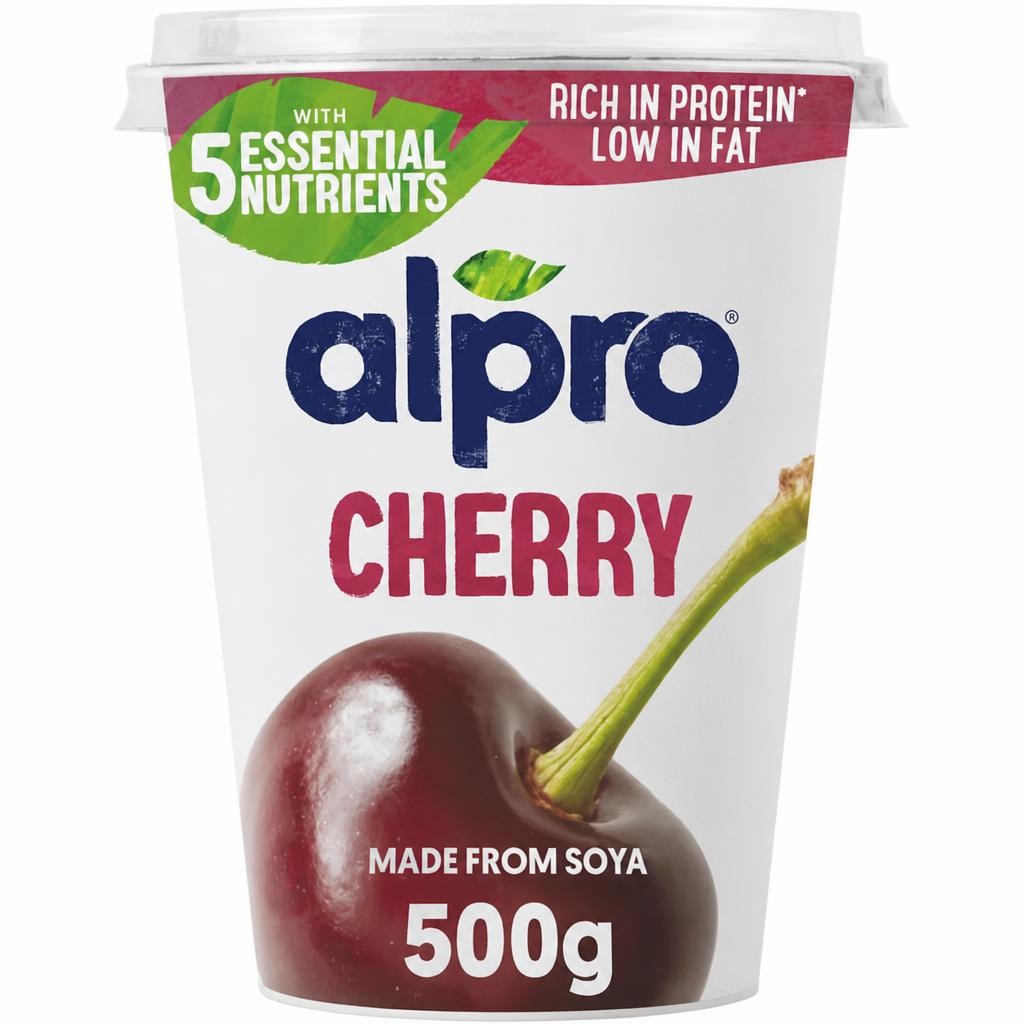 Alpro Cherry Dairy Free Soya Yoghurt Alternative 500g
