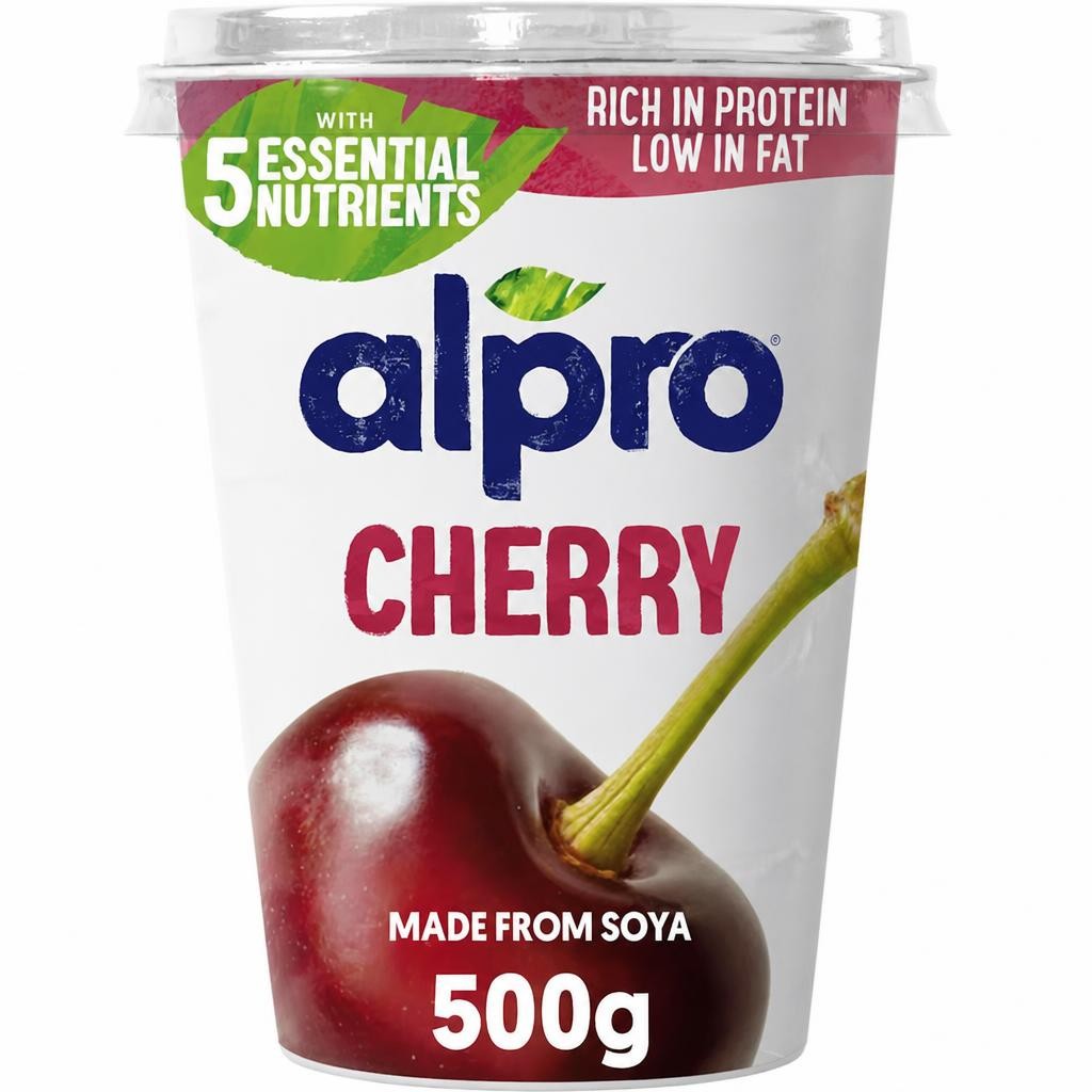 Alpro Cherry Dairy Free Soya Yoghurt Alternative 500g