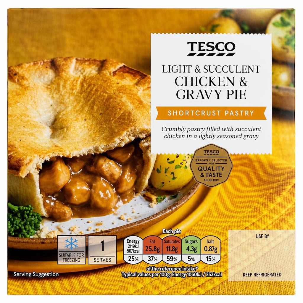 Tesco Chicken & Gravy Shortcrust Pie 200G