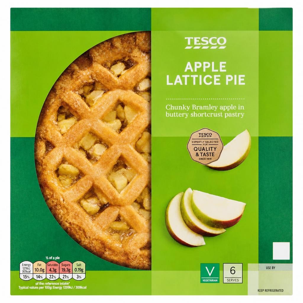Tesco Apple Lattice Pie 500G