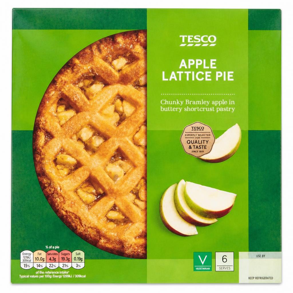 Tesco Apple Lattice Pie 500G
