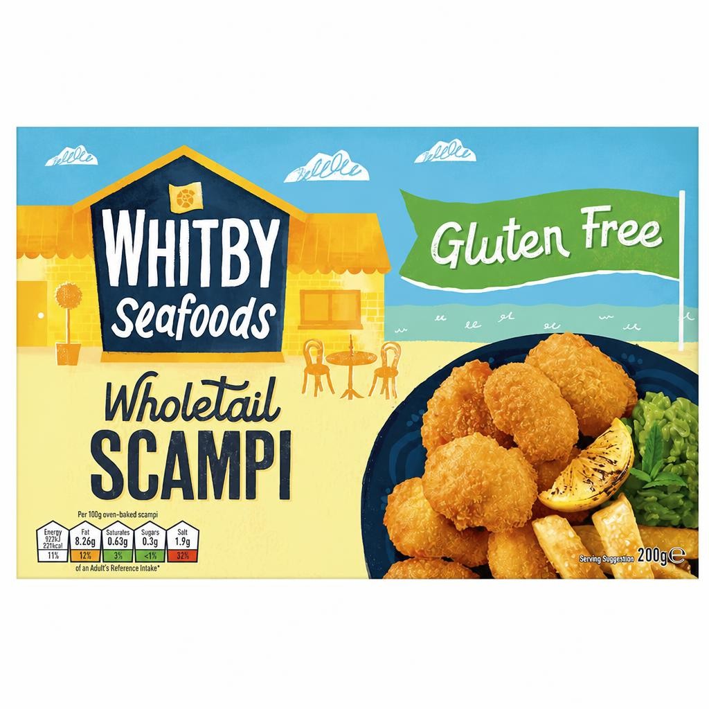 Whitby Seafoods Wholetail Scampi - Gluten Free 200g