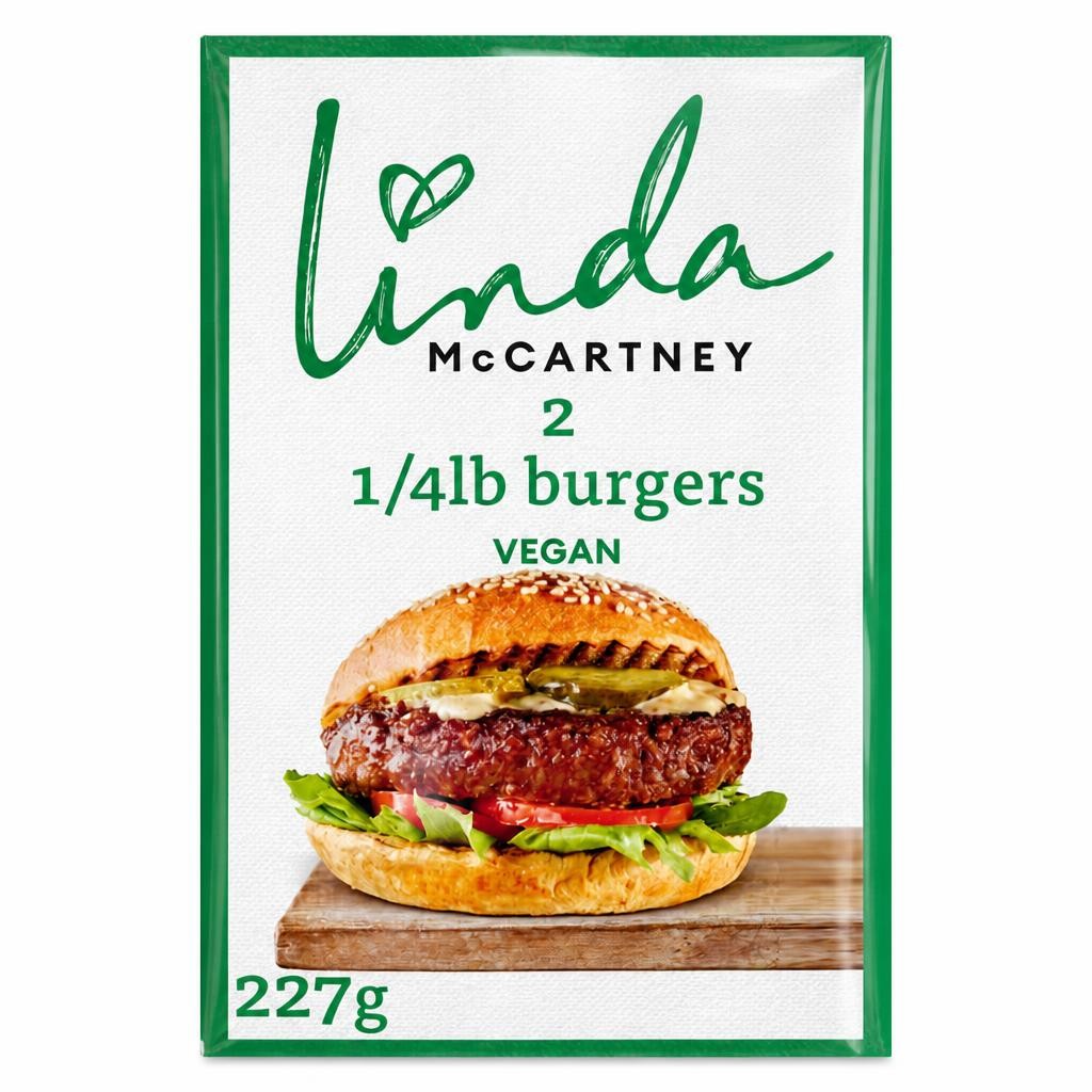 Linda McCartney's 2 Vegetarian 1/4 lb Burgers 227g