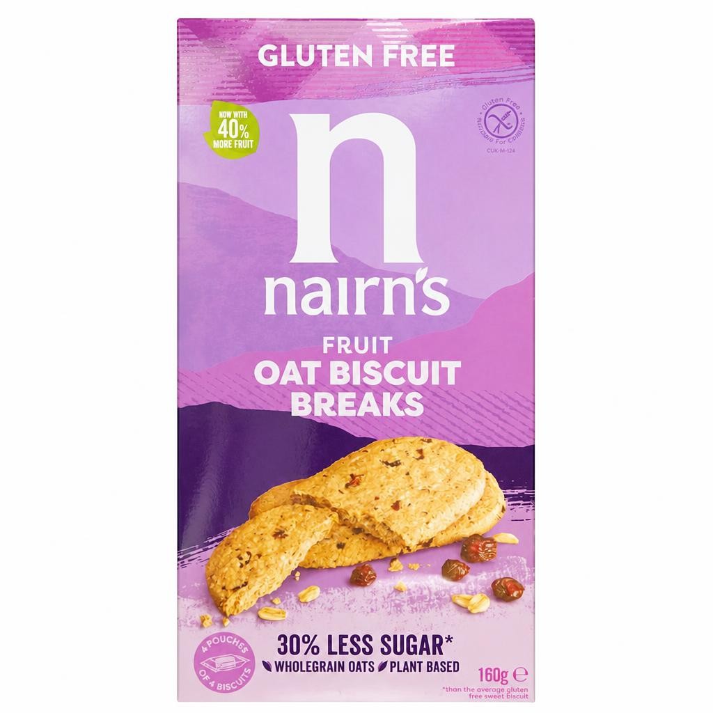 Nairn's Gluten Free Biscuit Breaks - Oats & Fruit 160g