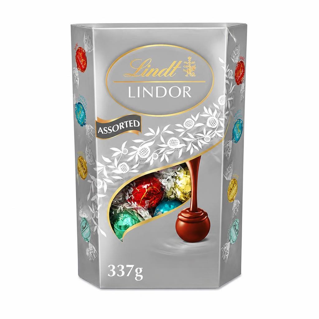 Lindt Lindor Silver Assorted Chocolate Truffles Box 337g
