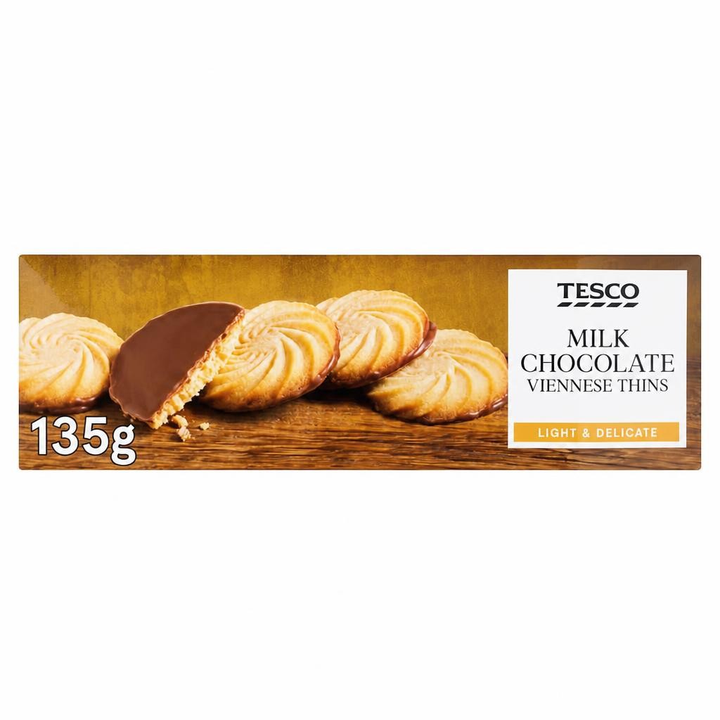 Tesco Milk Chocolate Viennese Thins 135g
